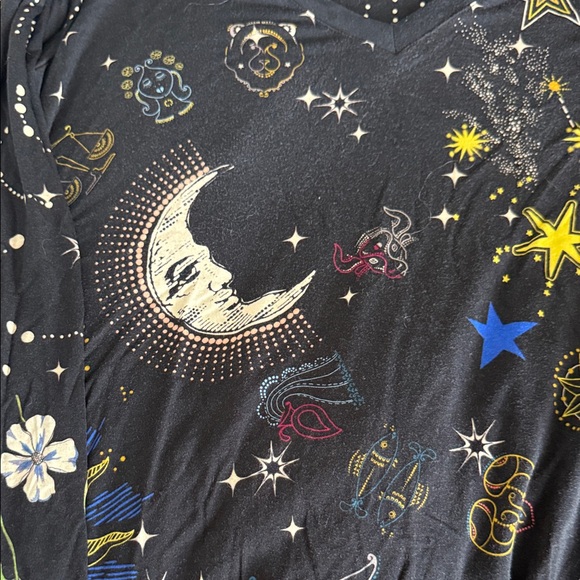 Johnny Was Black Celestial and Floral Long Sleeve Top - Picture 3 of 4